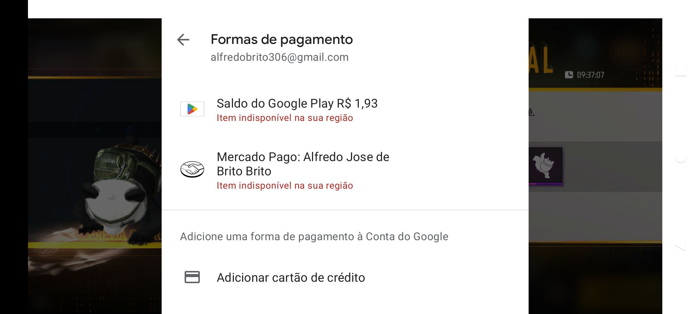 erro na compra de diamante no ff - Comunidade Google Play