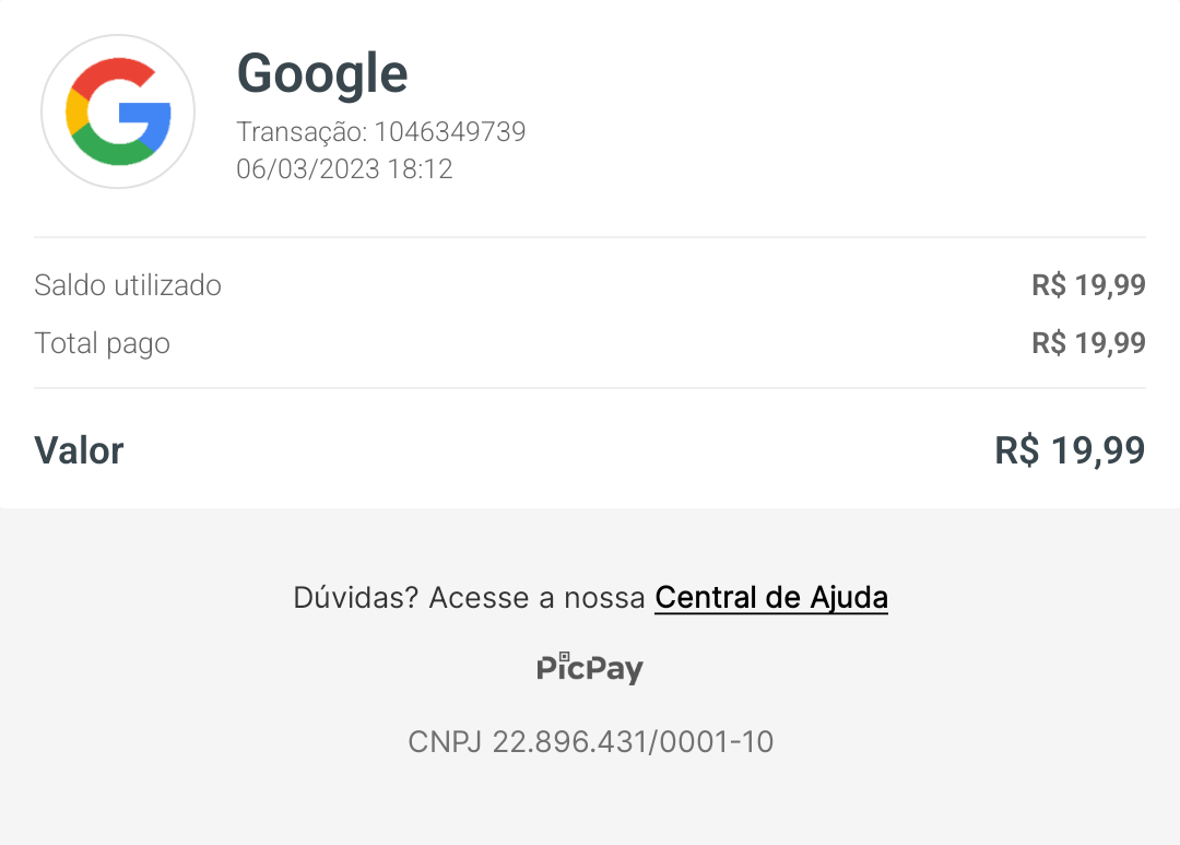 Fiz um pagamento pra minha assinatura mais não está constando. - Comunidade  Google Play