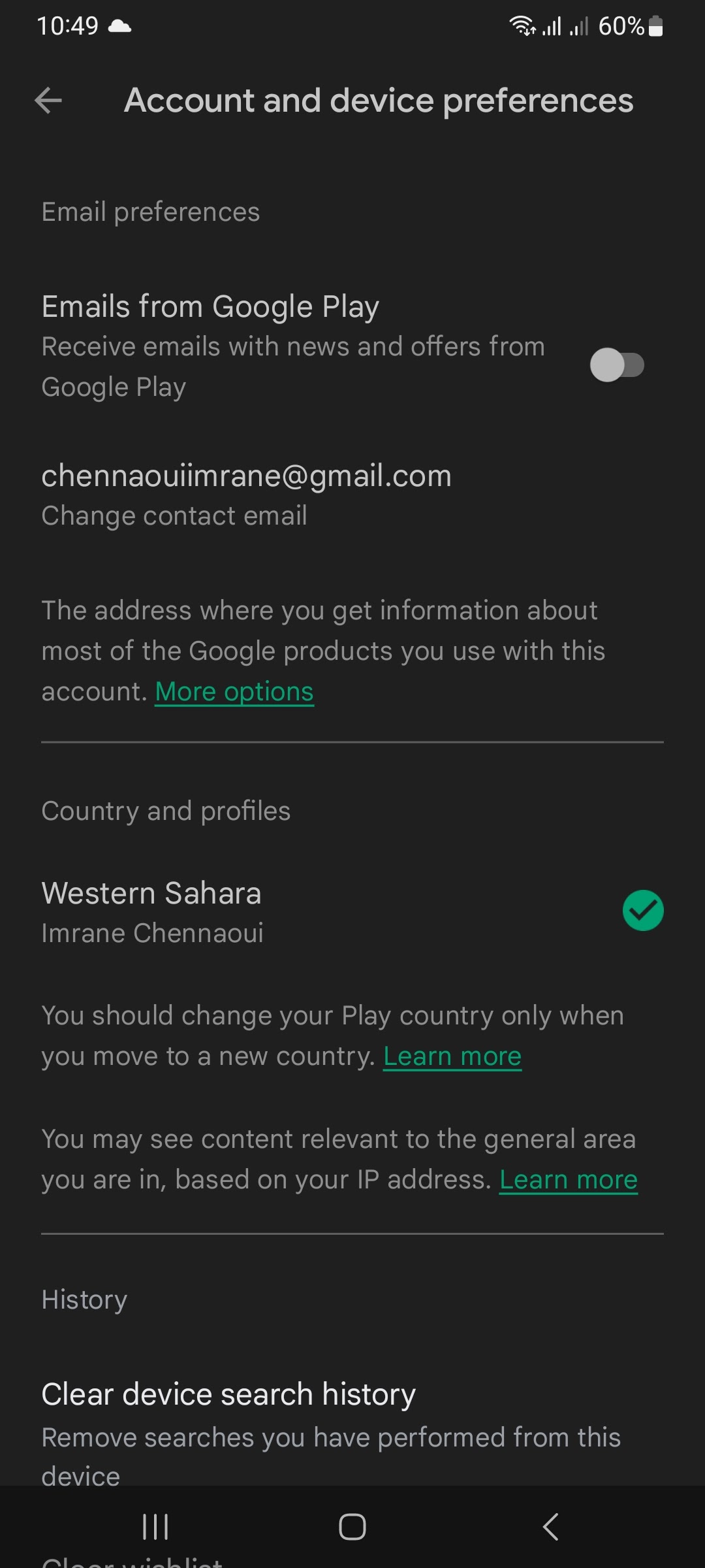 Why does Google Play think I'm in a different country?