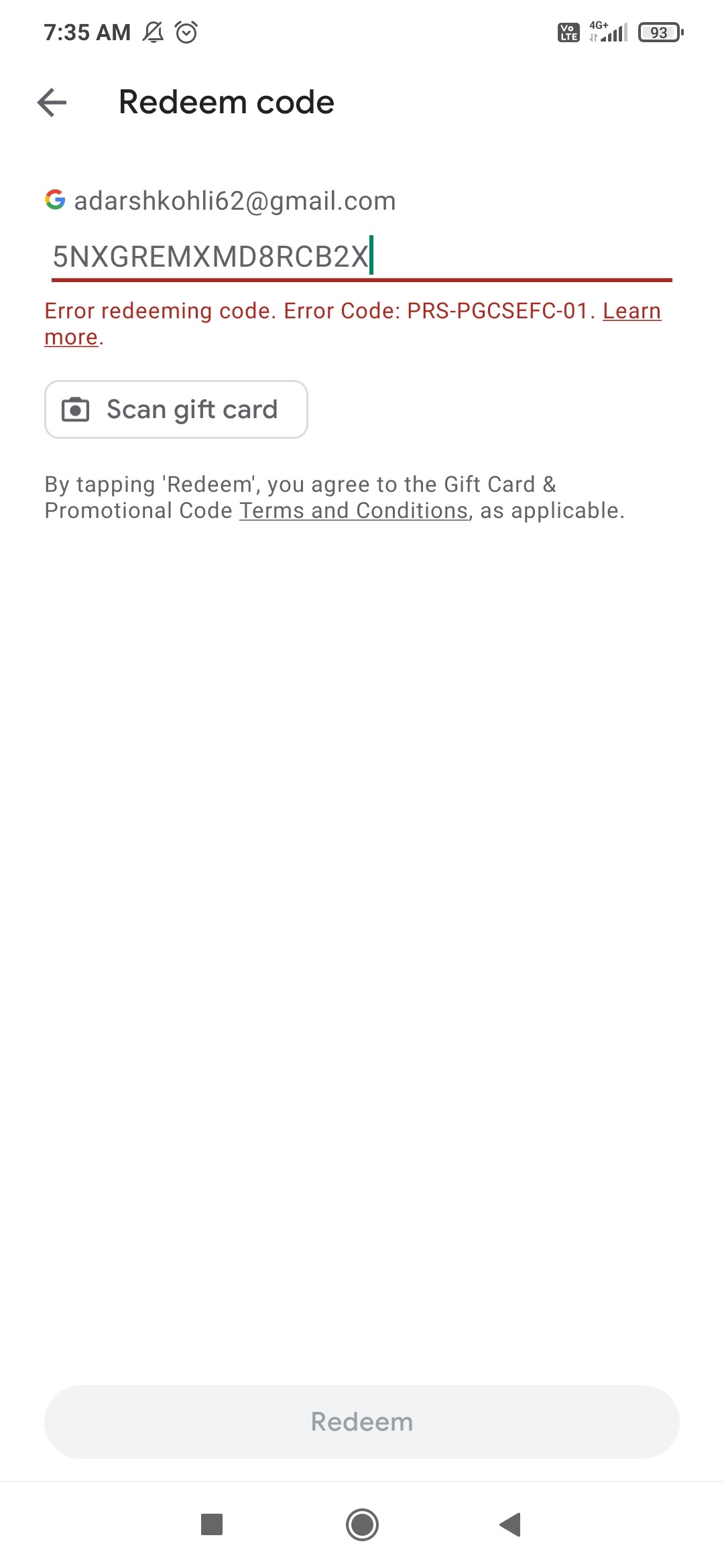 apple gift card not valid - Apple Community