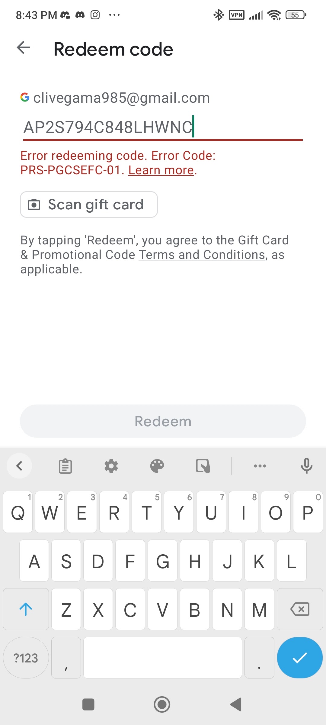 we need more info your gift card redeem code - Google Play Community