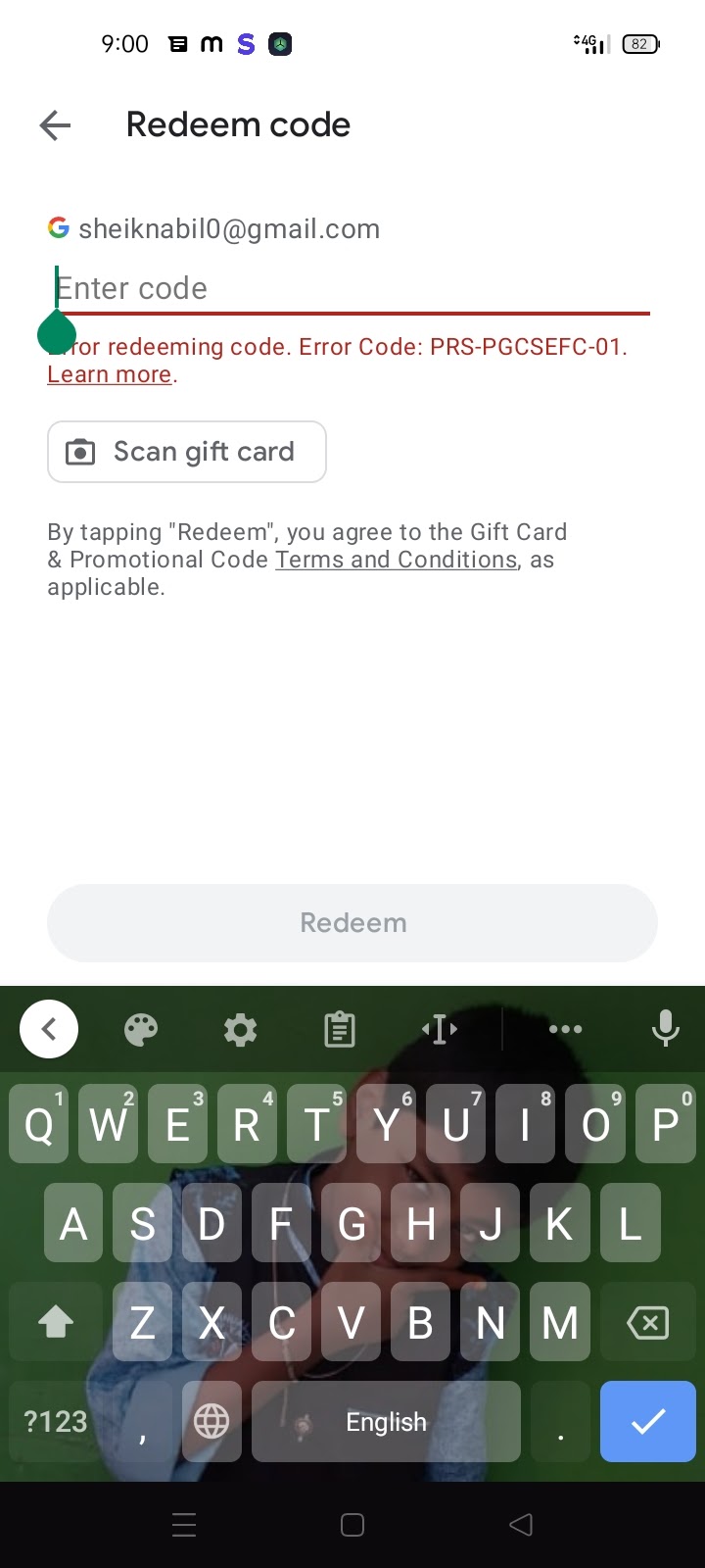 I messed up the redemption code - Google Play Community