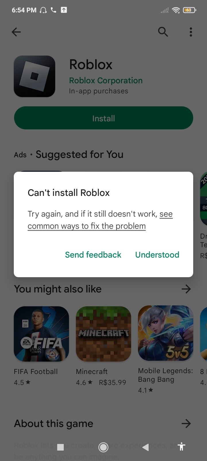 Como corrigir Não é possível instalar o Roblox na Play Store (2023)