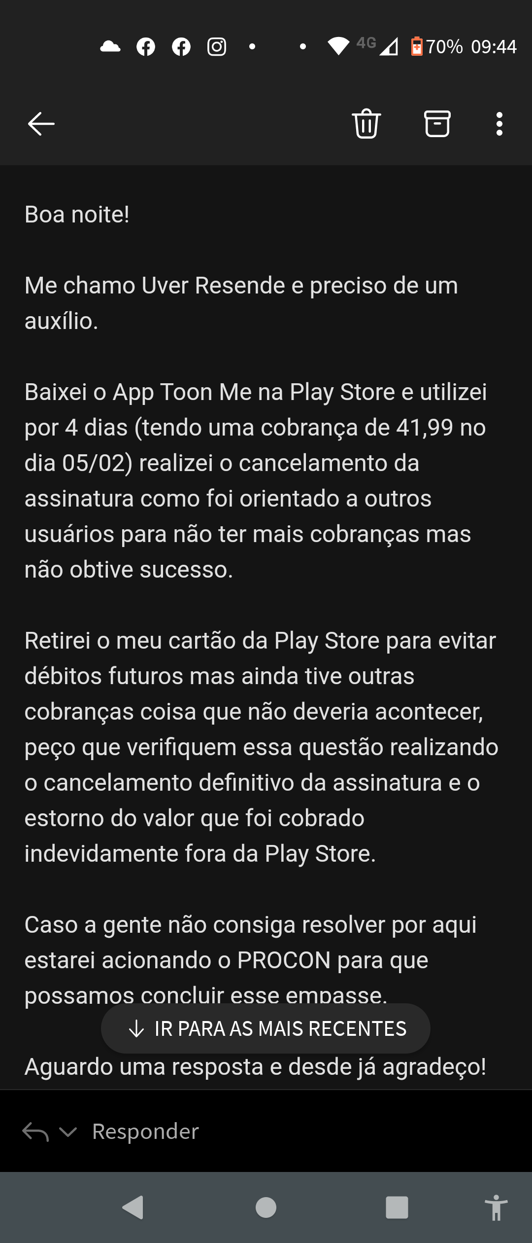 Compra cancelada e não recebi o reembolso - Comunidade Google Play