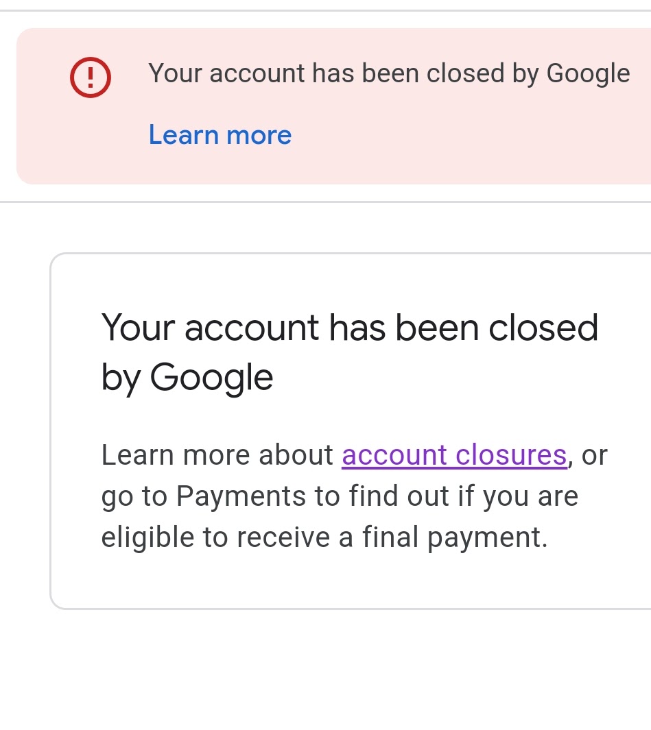 Your Adsense account has been closed by Google Google AdSense