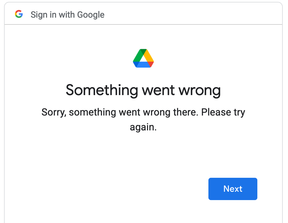 I can't login to google drive. It says that I have sign out. But neither  does it allow me to sign in - Google Drive Community