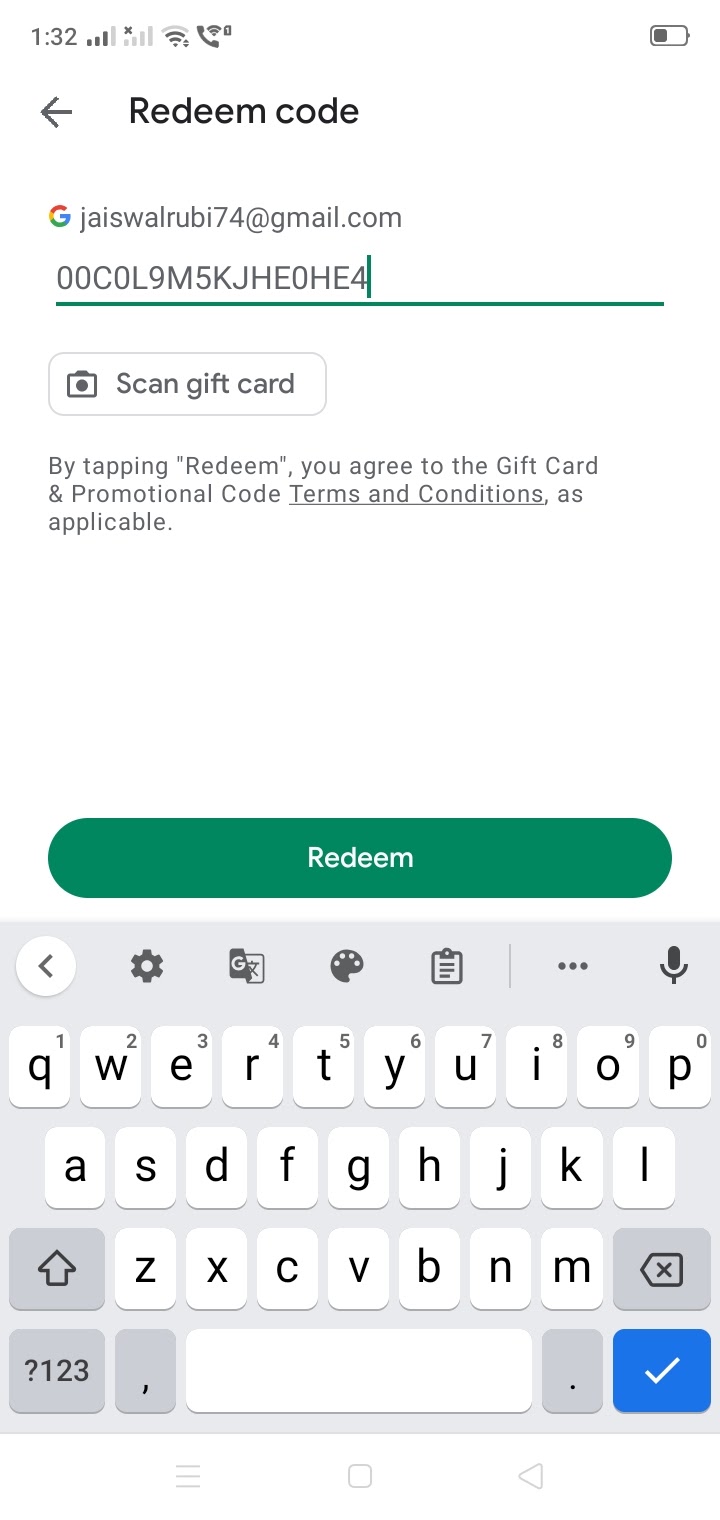 We need more info your redeem code gift card - Google Play Community