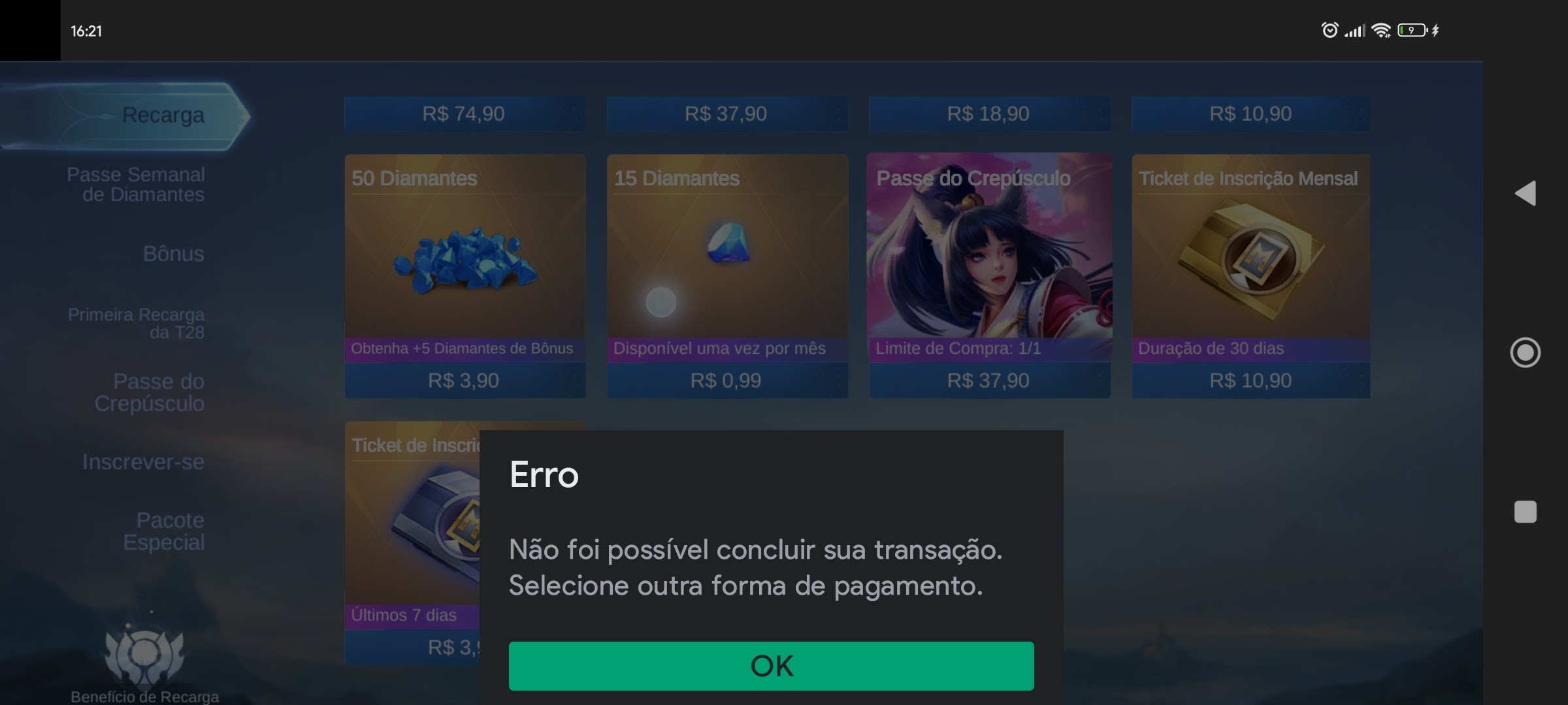 Compra de diamante - Comunidade Google Play