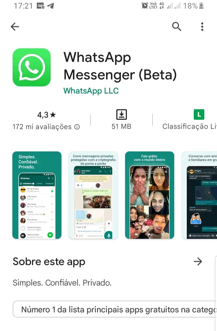 O GOOGLE PLAY STORE NÃO APARECE A OPÇÃO DE INSTALAR O WHATSAPP