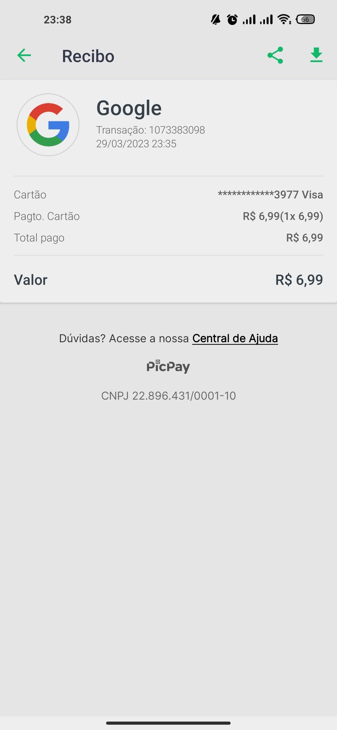 Descontou da minha conta picpay Google foto e não renovou meu plano!! -  Comunidade Google Fotos