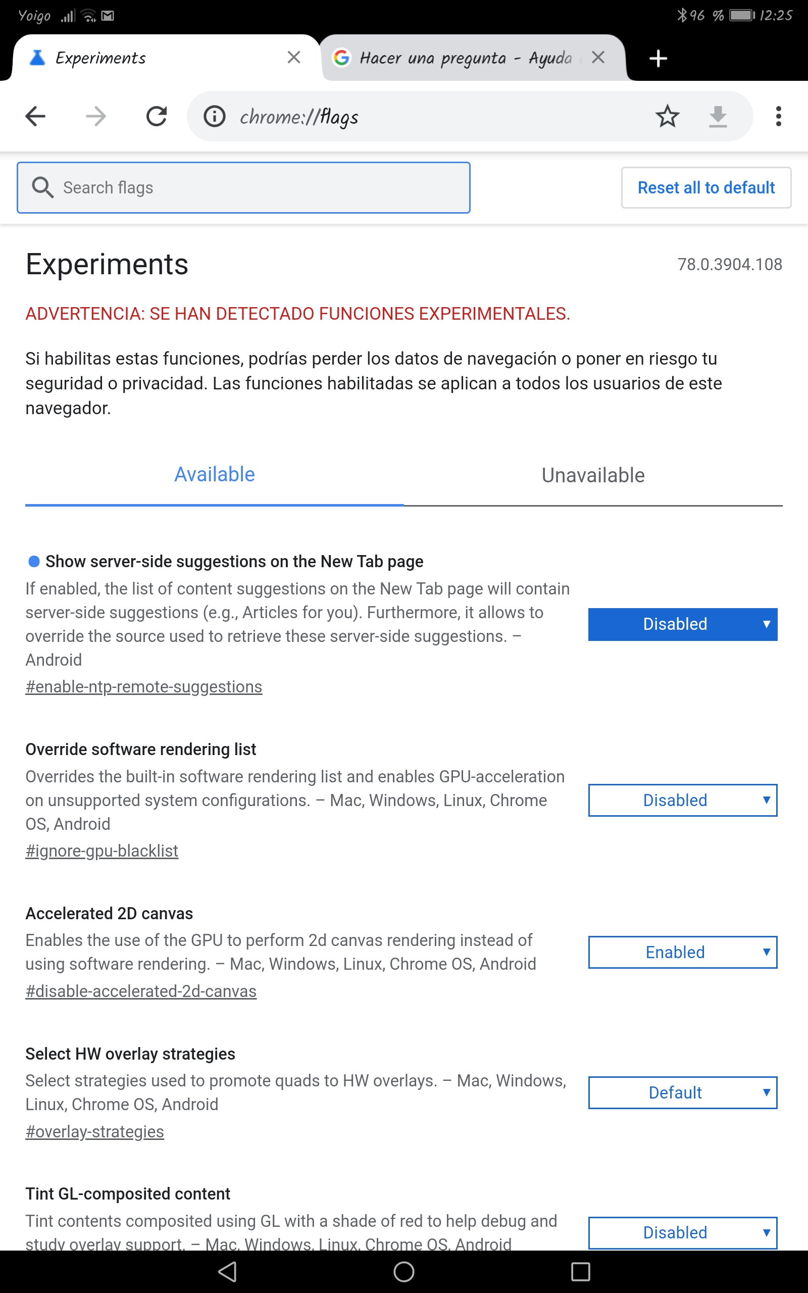 dinámica en términos de eficacia Como desactivar artículos sugeridos? Los he desactivado en Chrome://flags y  siguen saliendo.... - Comunidad de Google Chrome