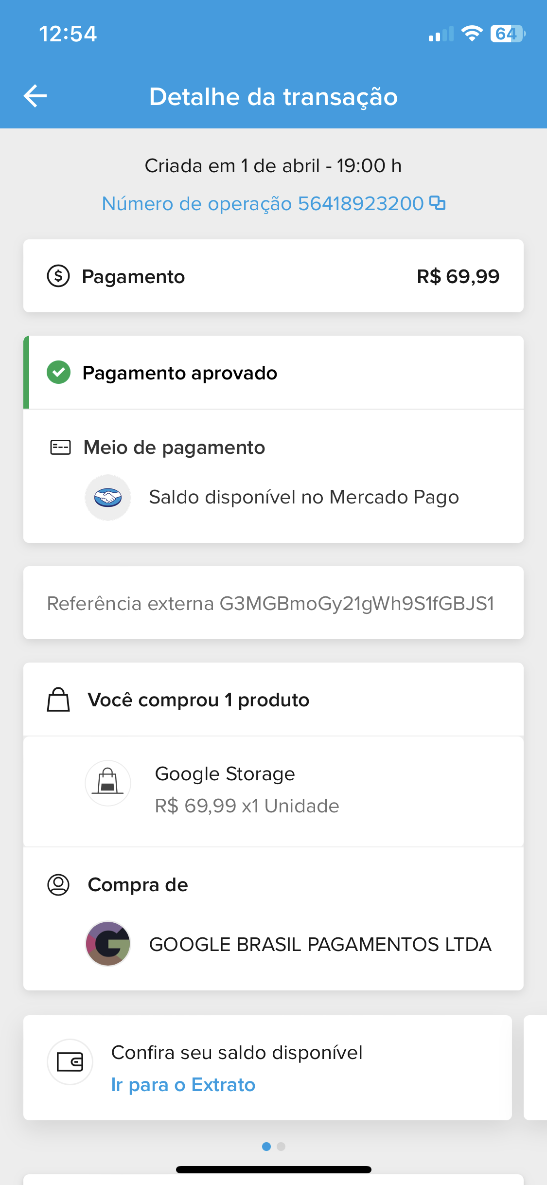 A Google PlayStore descontou 39,90 do mercado pago mas serviço não foi  recebido. Quero reembolso. - Comunidade Google Play