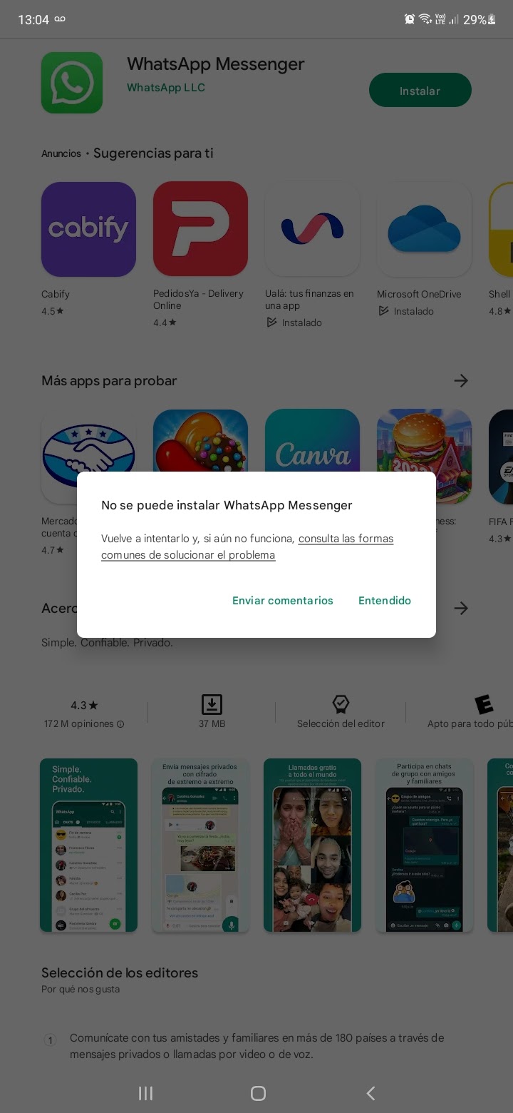 No puedo descargar whatsapp en play store - Comunidad de Google Play, abrir  play store y descargar whatsapp 