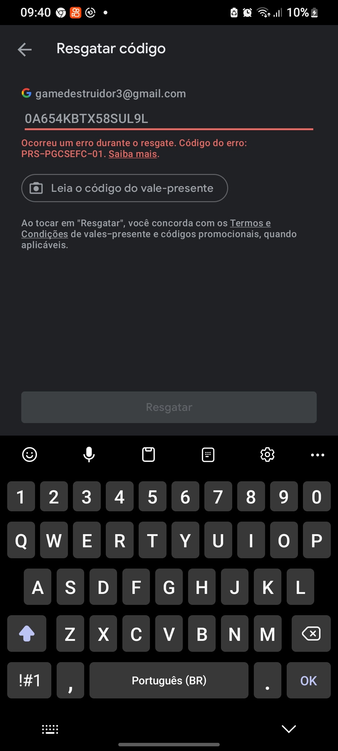 Erro ao resgatar código Google Play? Como resolver o problema no