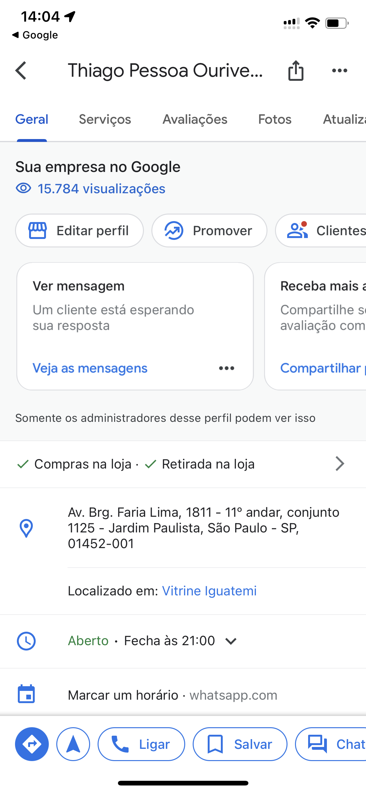 Não consigo editar os horários de funcionamento do estabelecimento, mesmo  com o e-mail verificado - Comunidade Perfil da empresa no Google