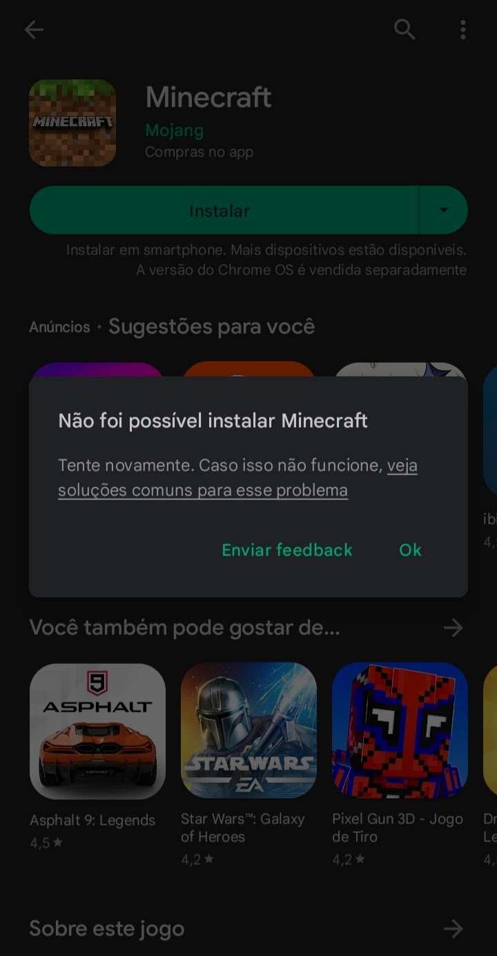 N consigo instalar jogos ou baixar atualizações - Comunidade Google Play