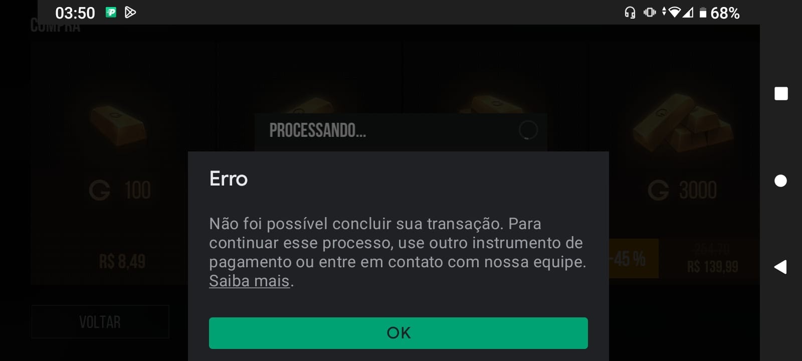 erro ao conectar a conta - Comunidade Google Play