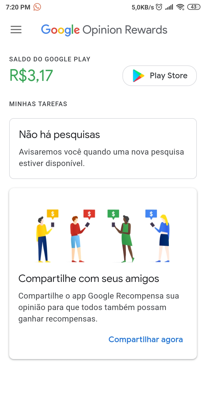 Não consigo gastar meu saldo da Google play porque diz que só pode