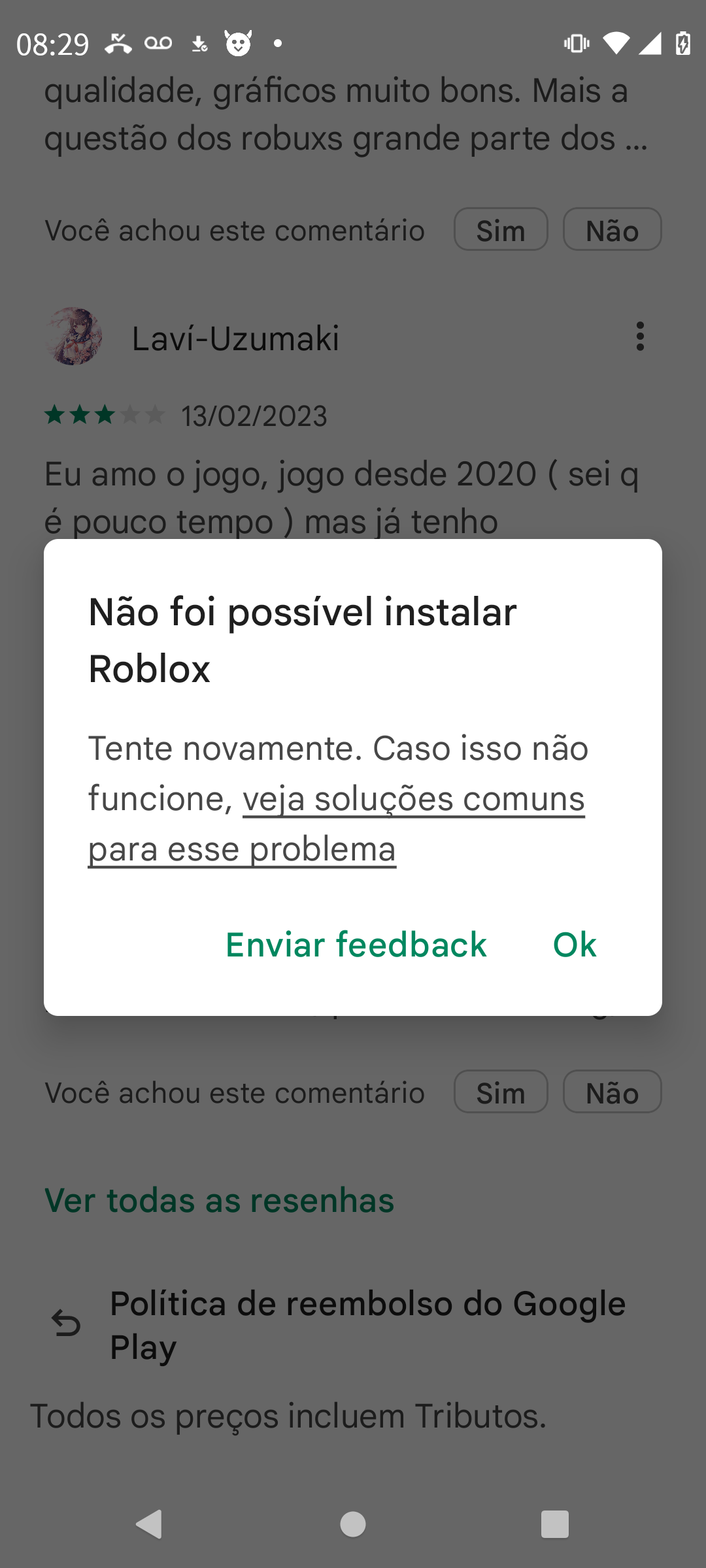 Eu só quero jogar o roblox do happy mod mas não dá pra atualizar