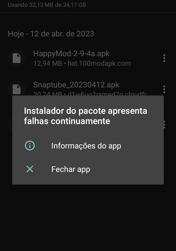 Corrigindo os erros para instalar o HappyMod