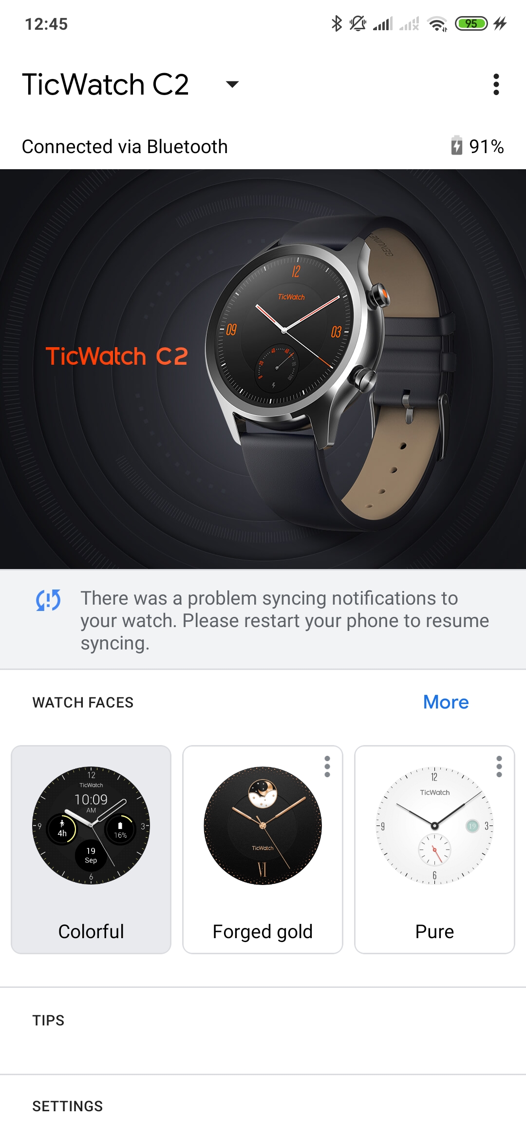 ticwatch e whatsapp notification