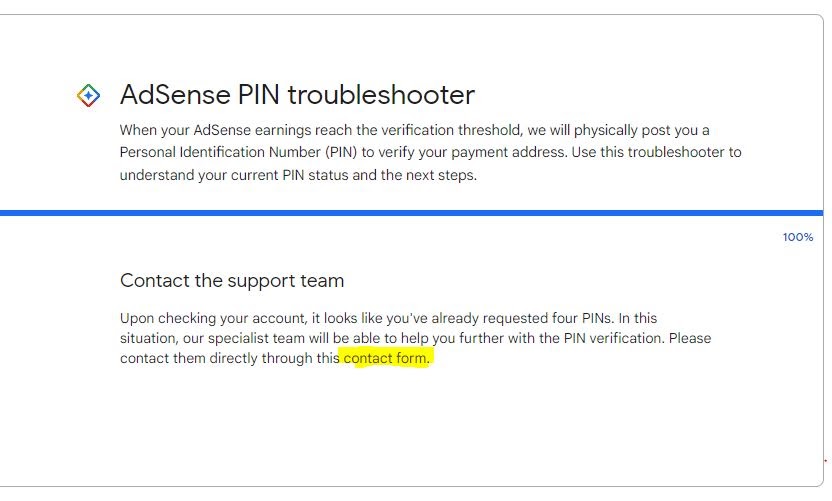 Good Adsense pin troubleshooting contact form - Google AdSense Community