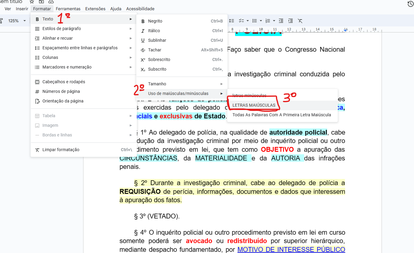 como colocar numero pequeno em cima da letra? faz um resumo por favor! 