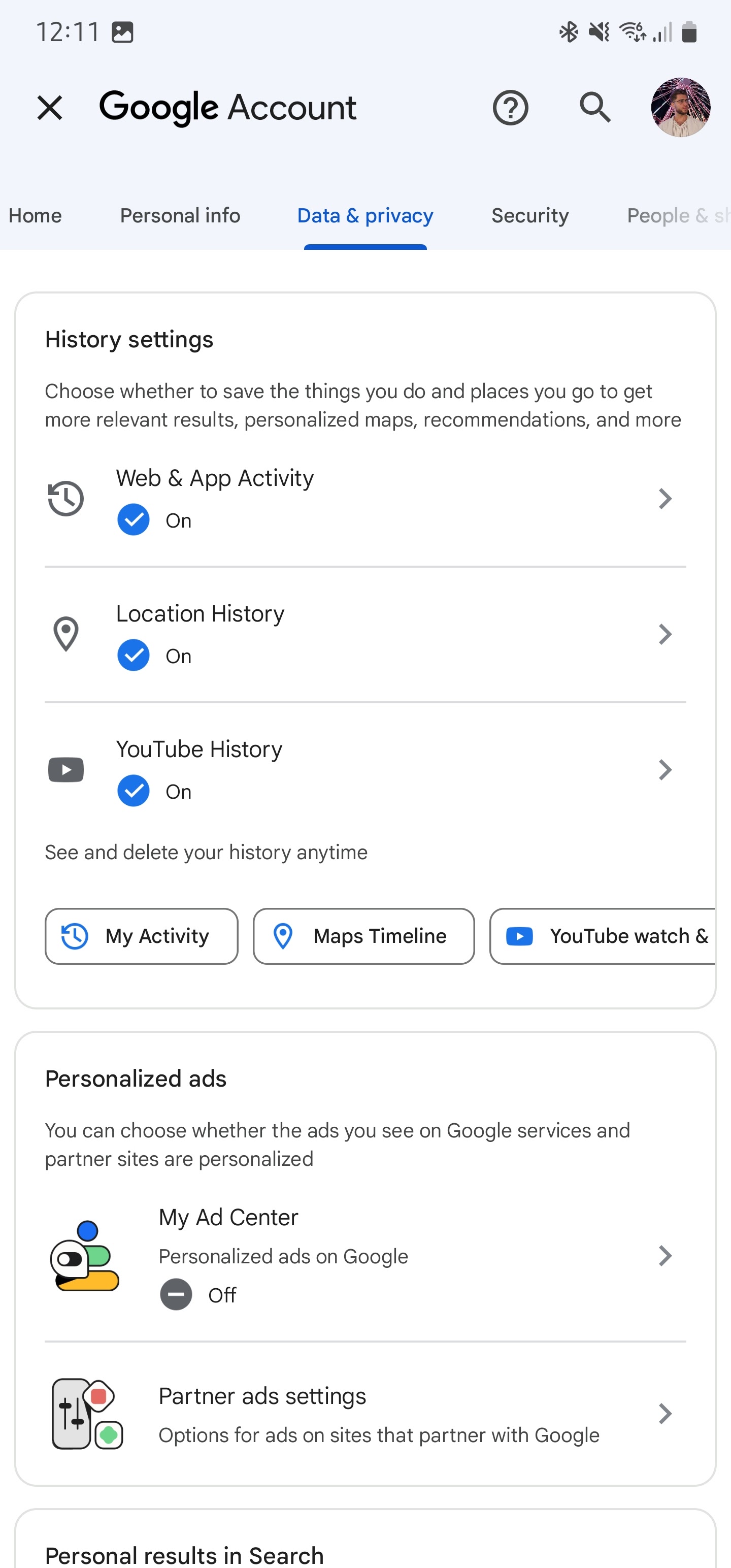 Google and Youtube music not saving search history Google