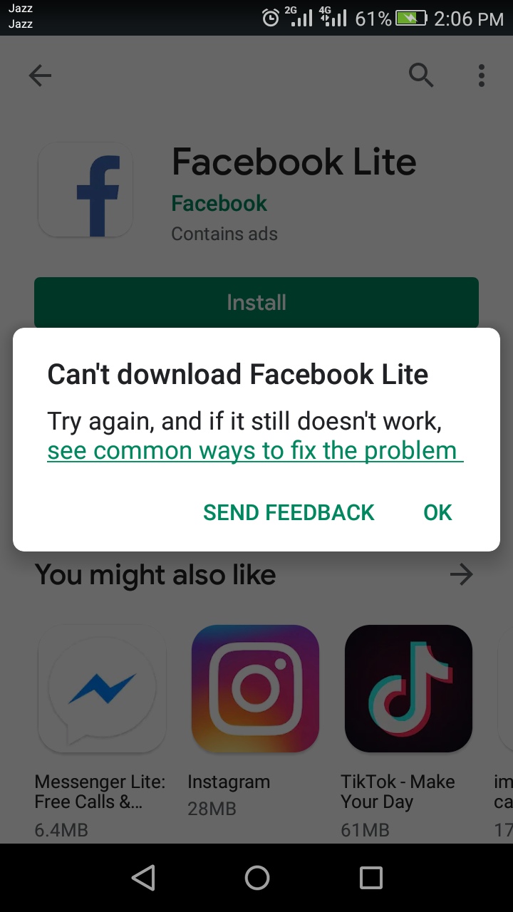 studio download problem solve play store