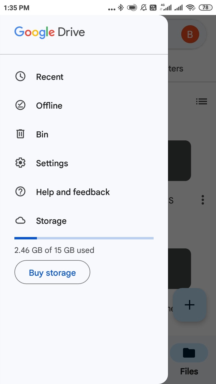 Where is Backup option in Google Drive?