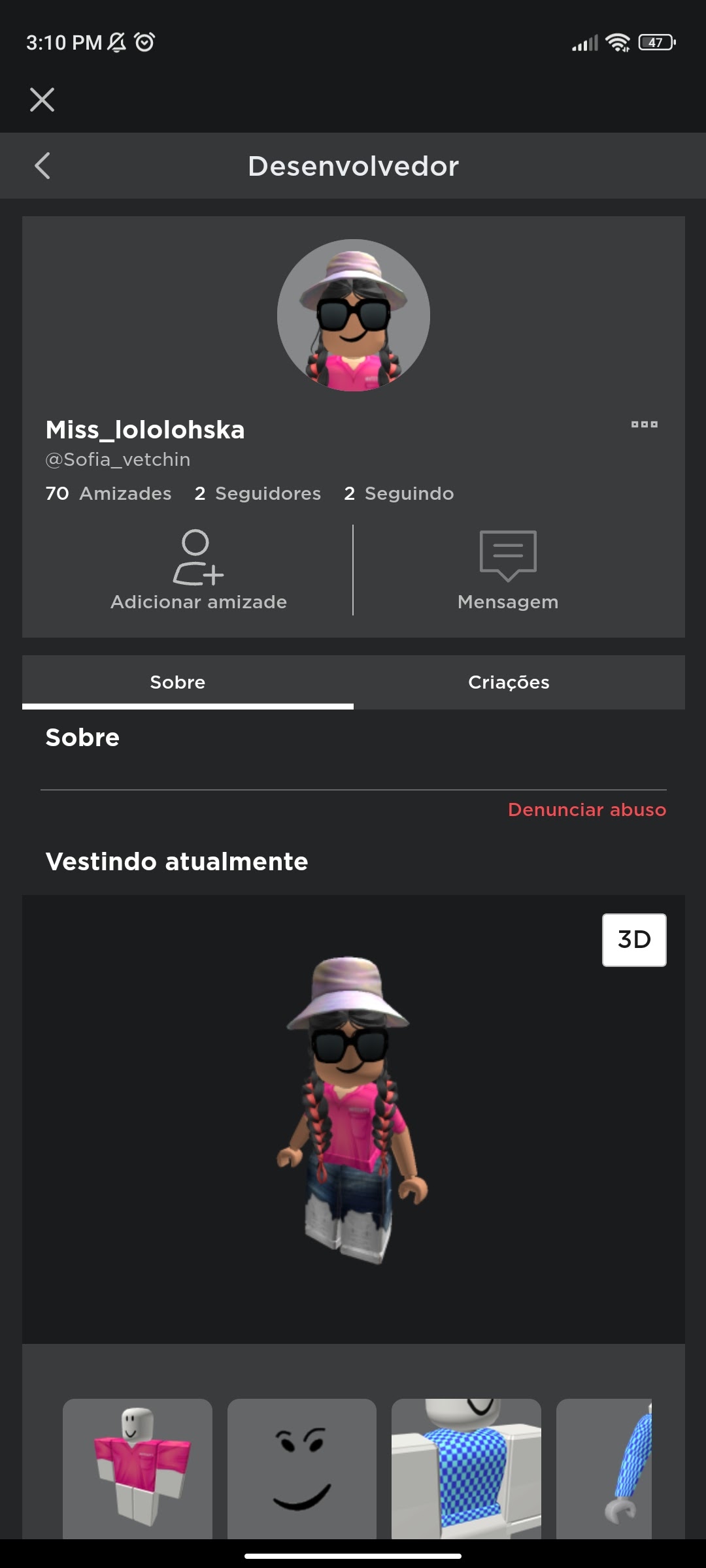 foto de conta de roblox com robux