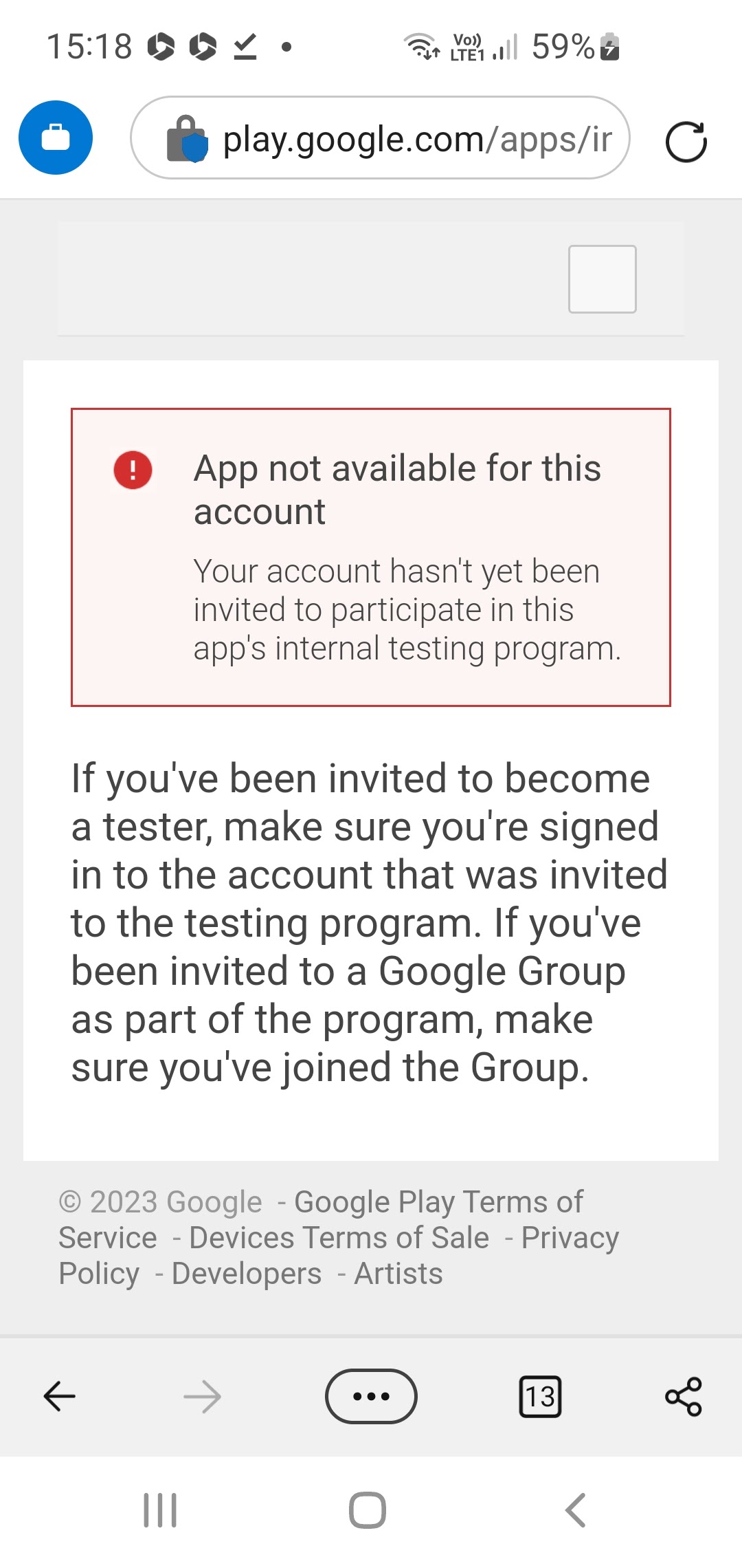 app not working - Google Play Community