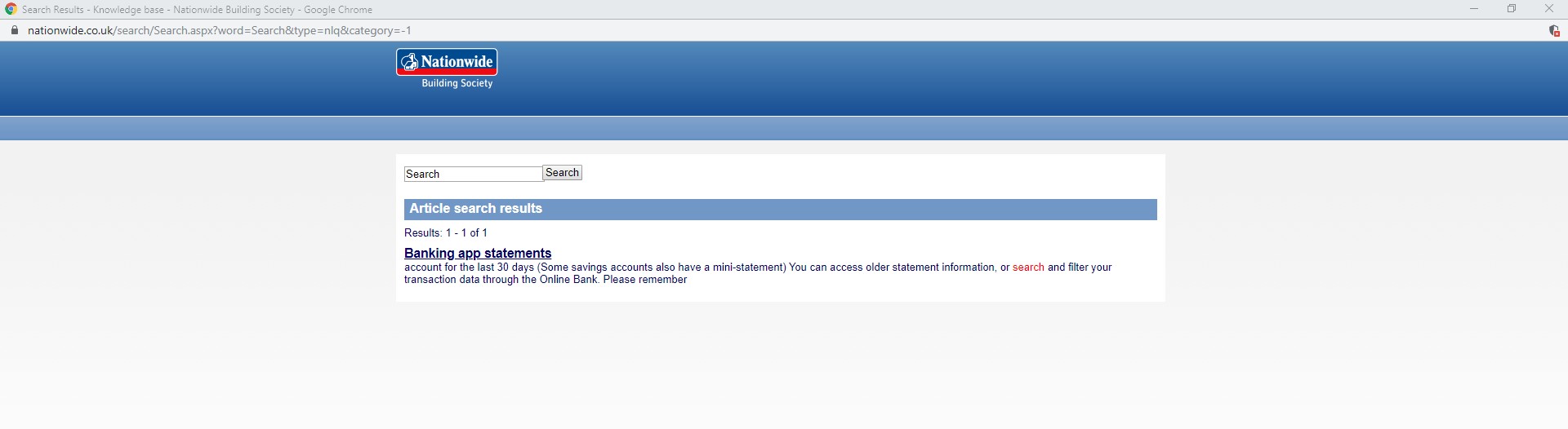 Nationwide Search Window Opens Google Chrome Help