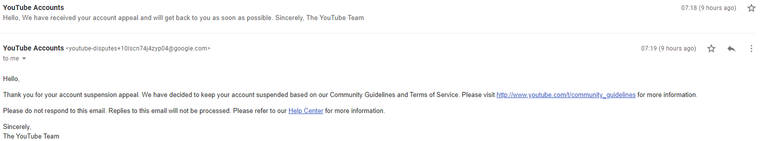 My Account Was Terminated Falsely Youtube Community - warning spam roblox