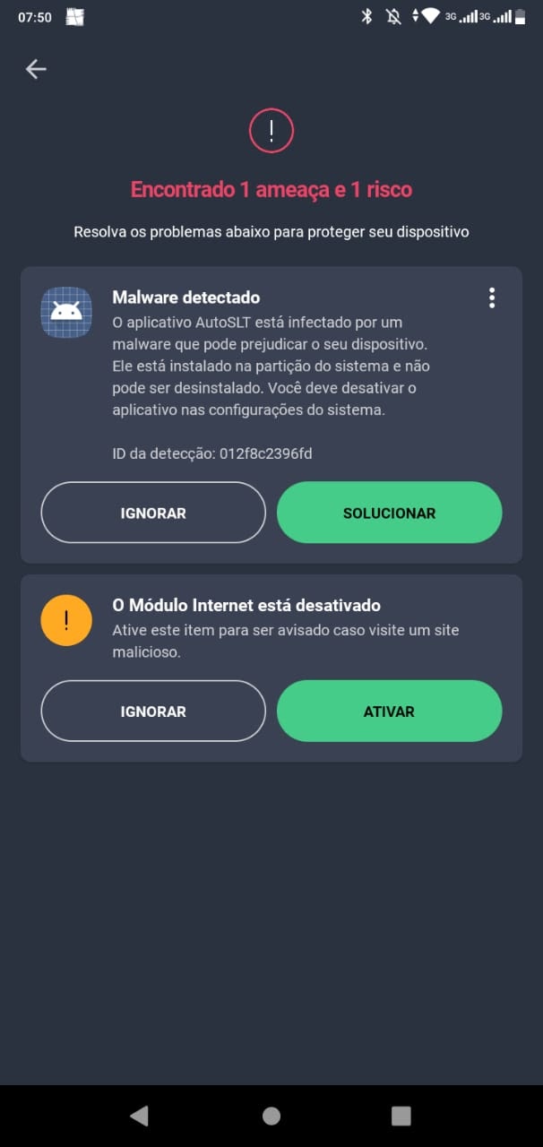 Como posso saber se meu smartphone foi infectado