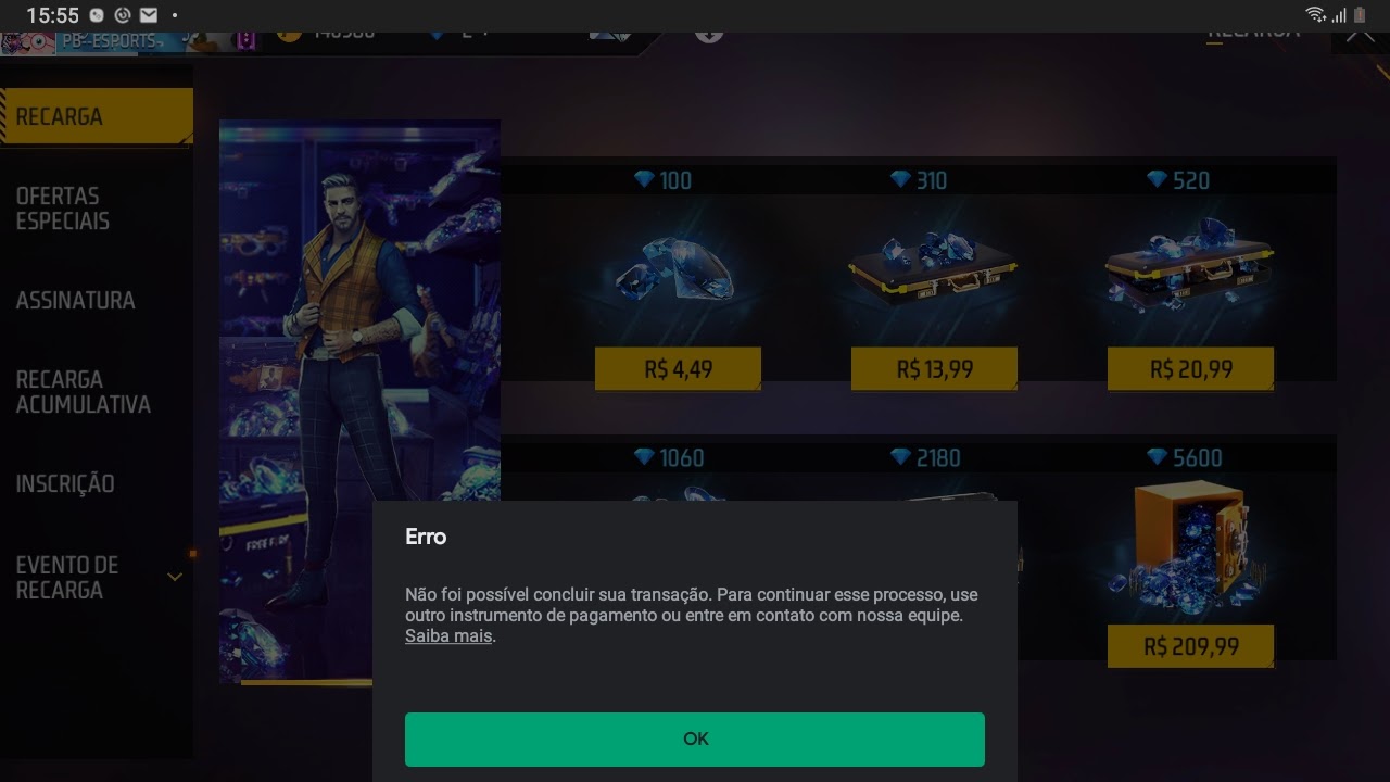 Comprar Gift Card Free Fire Google Play 1060 Diamantes