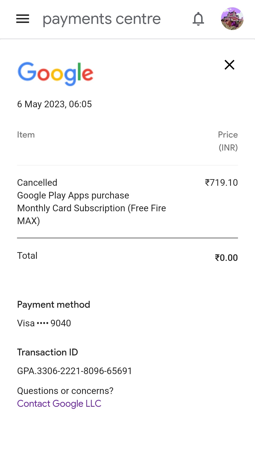 Payment done but game subscription is cancel - Google Play Community