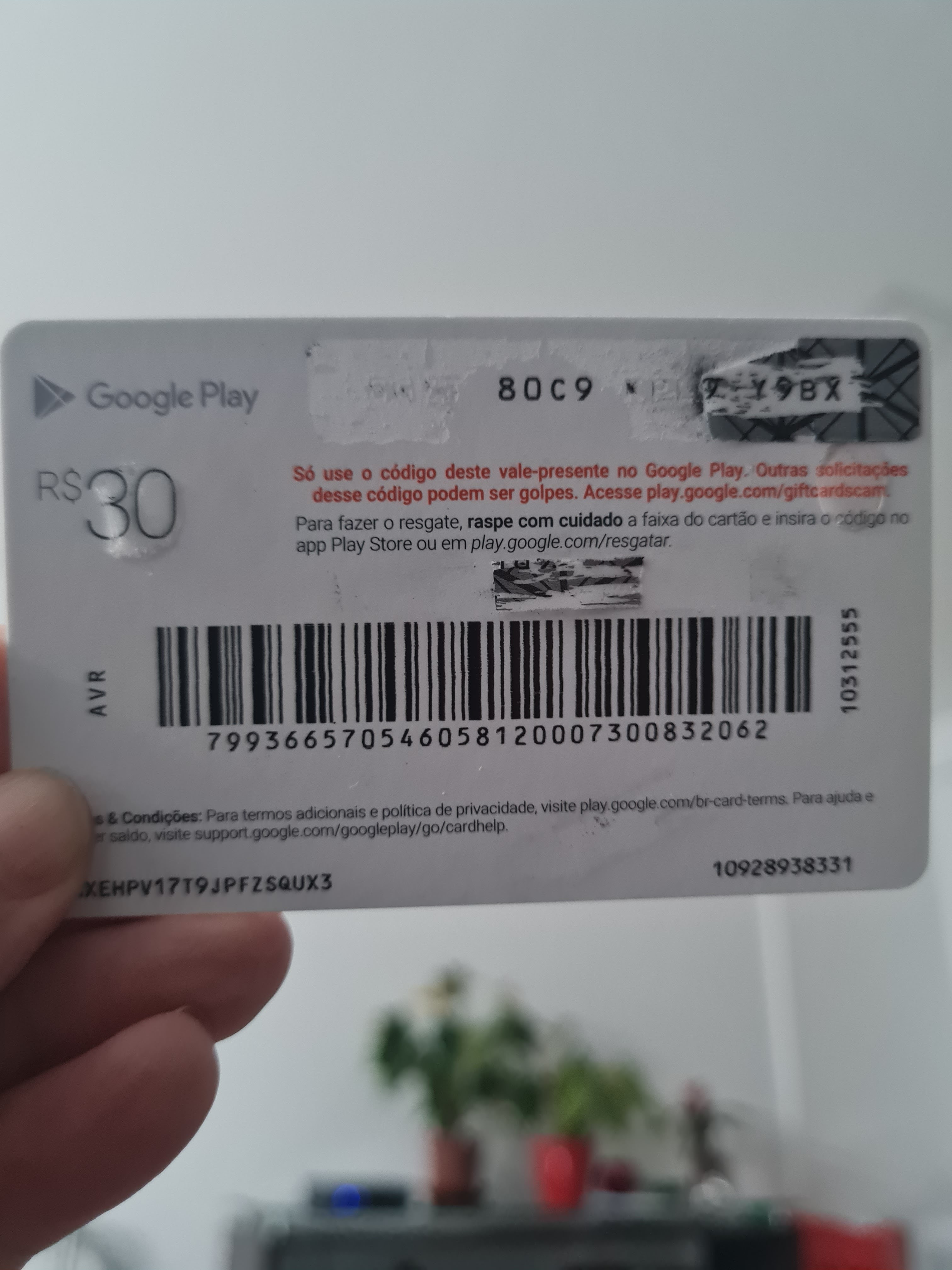 Como ler o código de um gift card danificado? - Comunidade Google Play