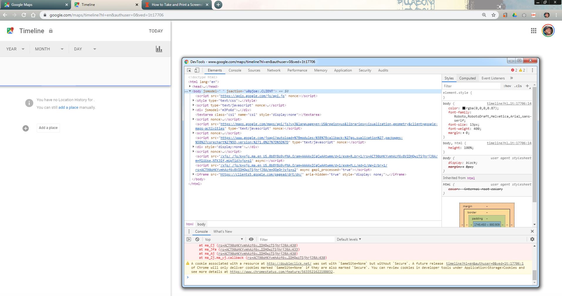I Can T Access My Google Timeline On Pc Google Maps Community
