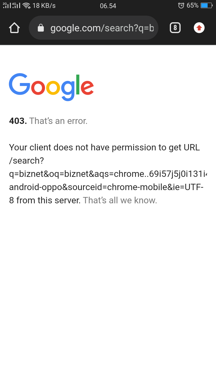 Error 403 (Forbidden)!!1 - Google Search Community