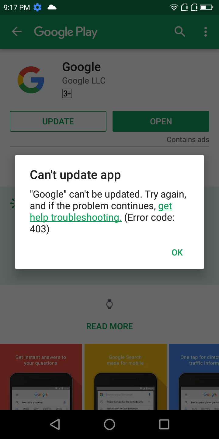 Unable to install Google play apps