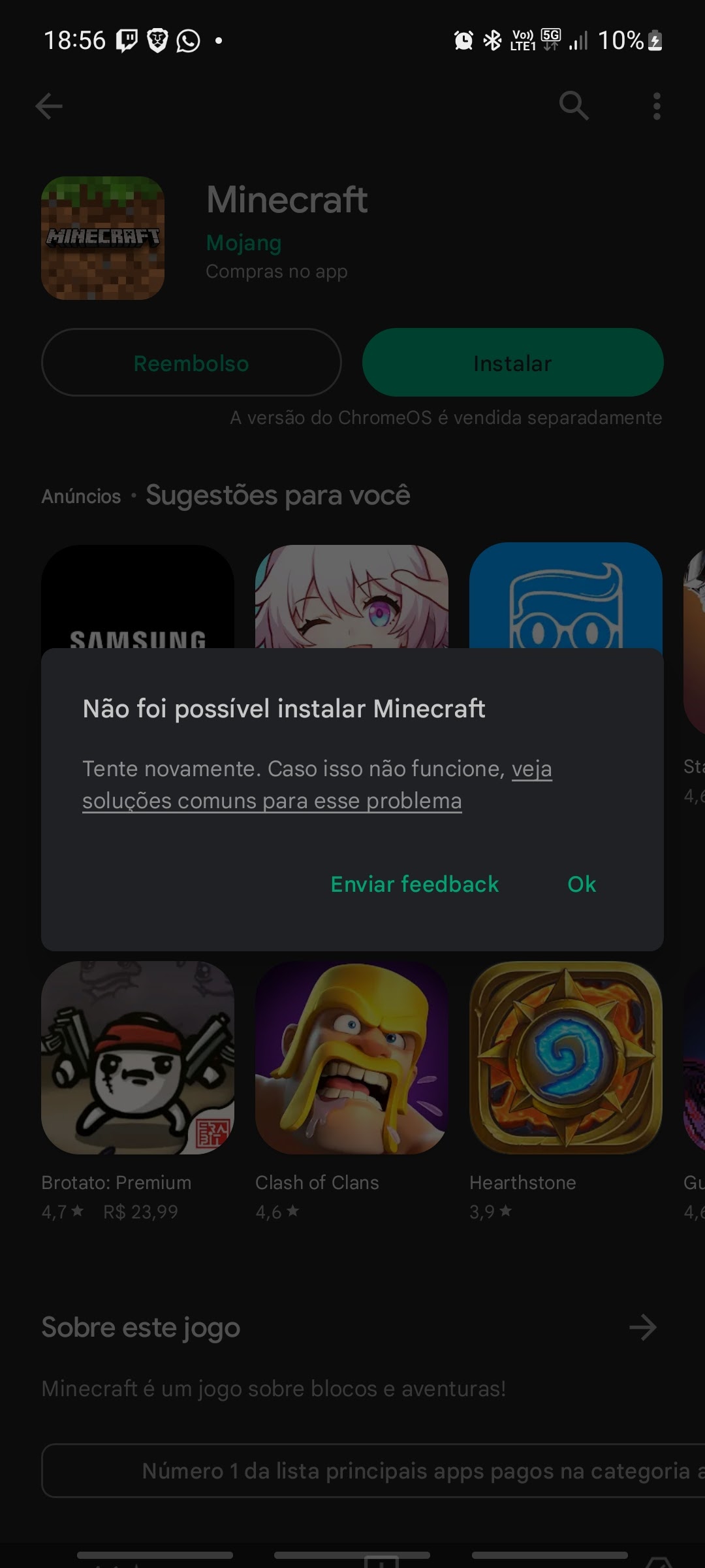 N consigo instalar jogos ou baixar atualizações - Comunidade Google Play