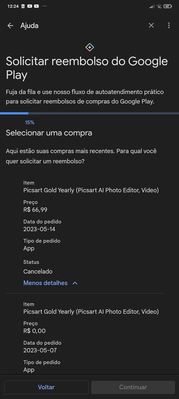 Como solicitar um reembolso no Google Play