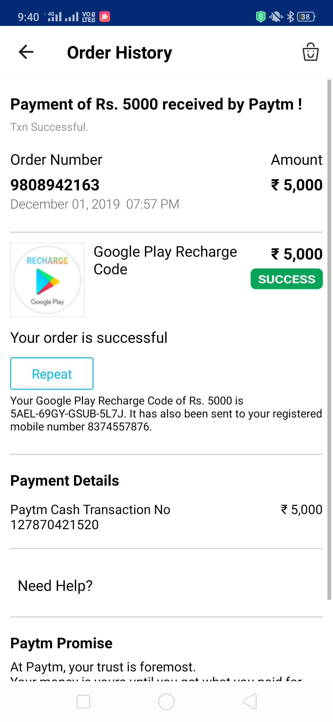 gift card purchased from  - Google Play Community