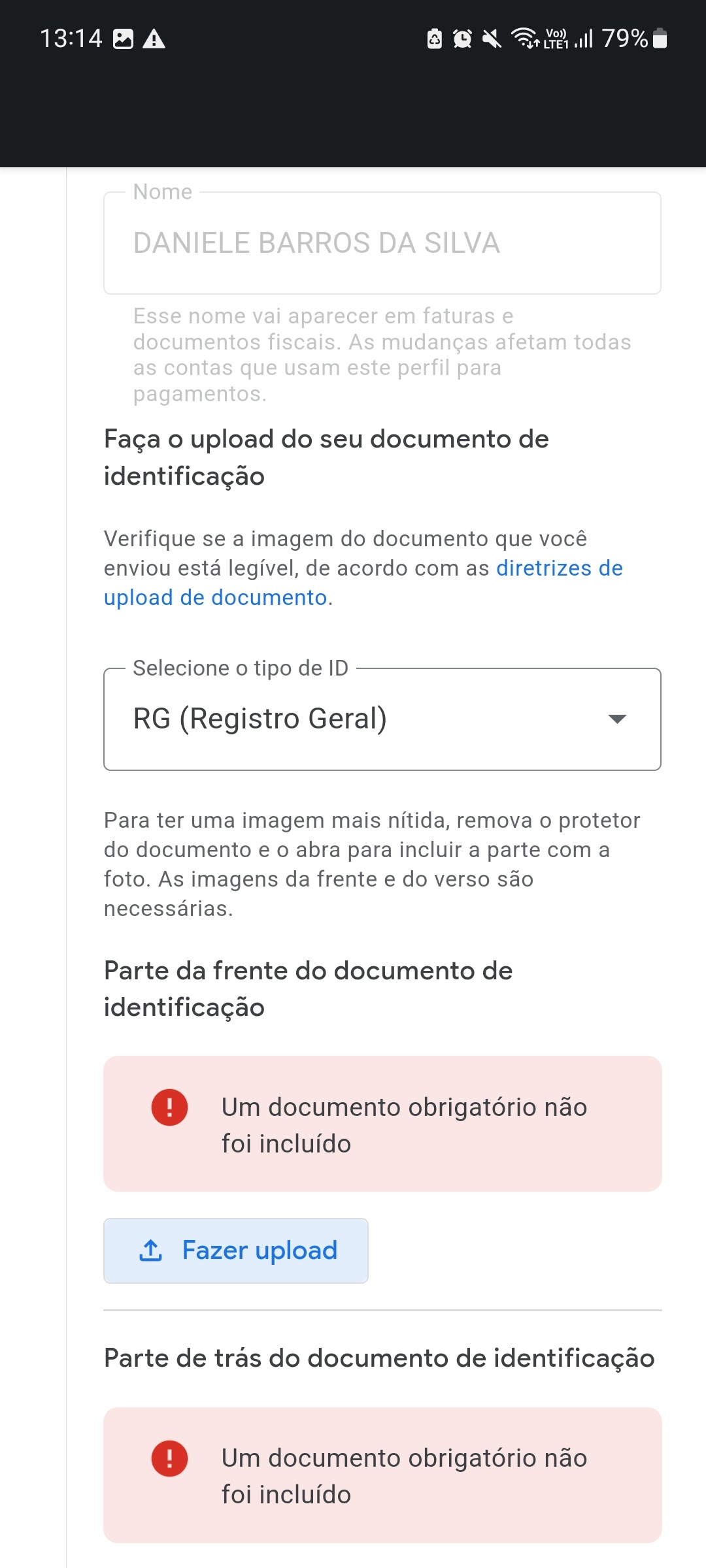 como posso fazer minha validação da conta google para compras no