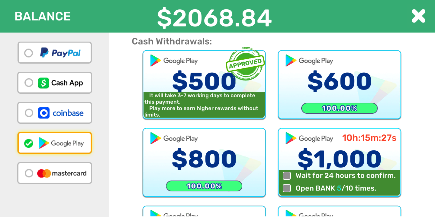 Has anyone ever received money from playing a game that is supposed to put  money on your Google Play - Google Play Community