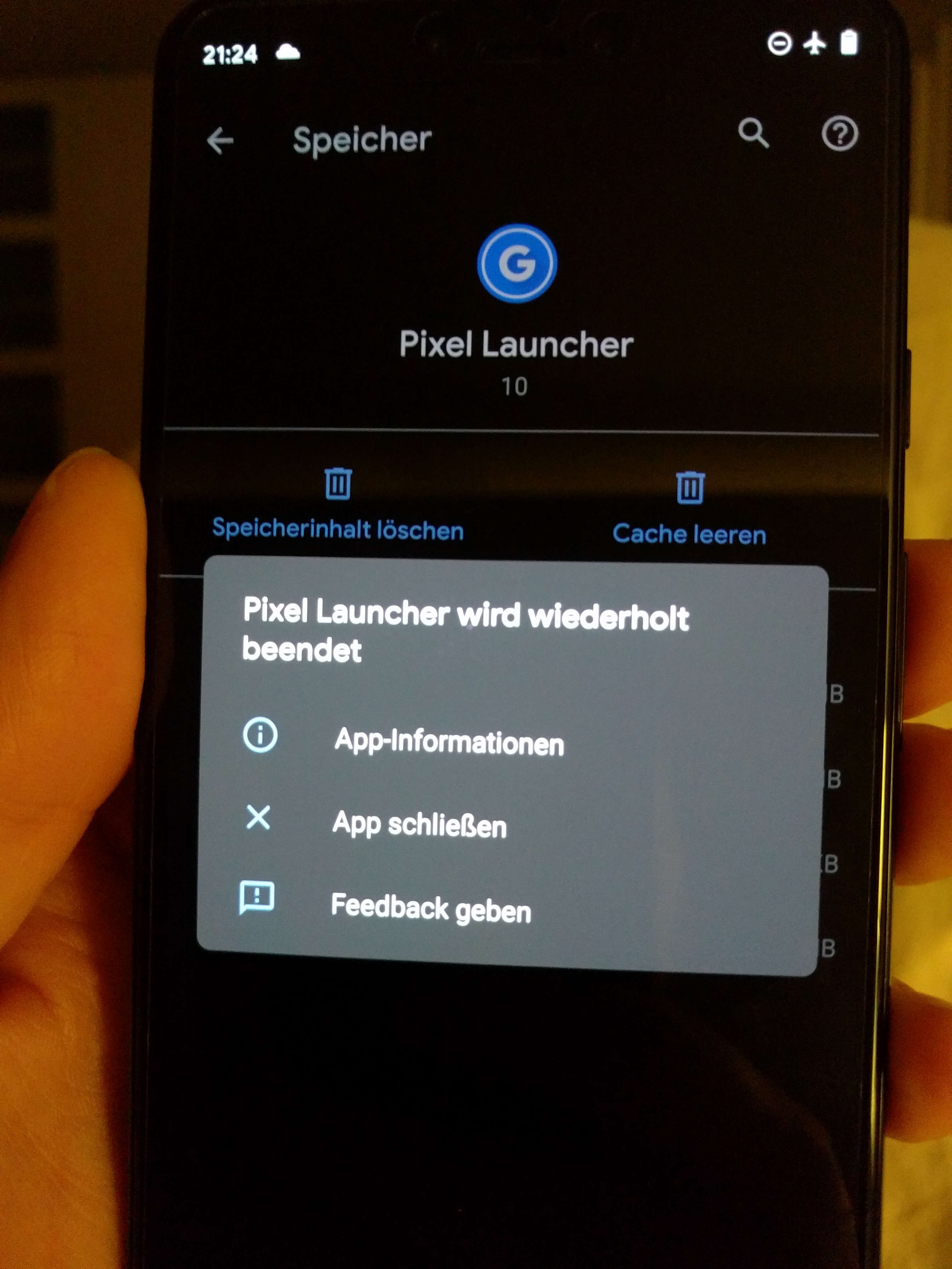 Absturz Pixel Launcher Pixel Phone Help
