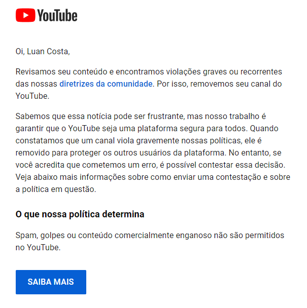 conta a venda vídeo da conta estará em um canal do  que