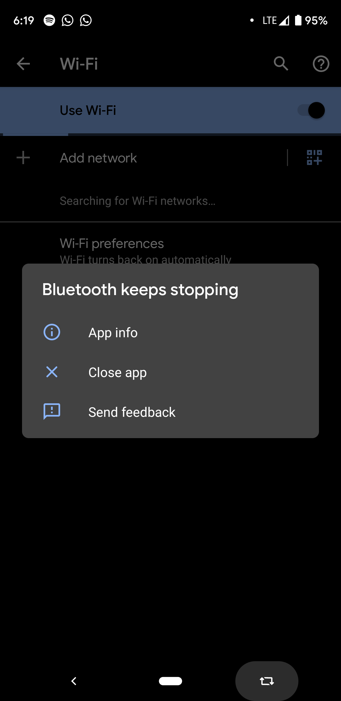 Bluetooth keeps stopping как убрать