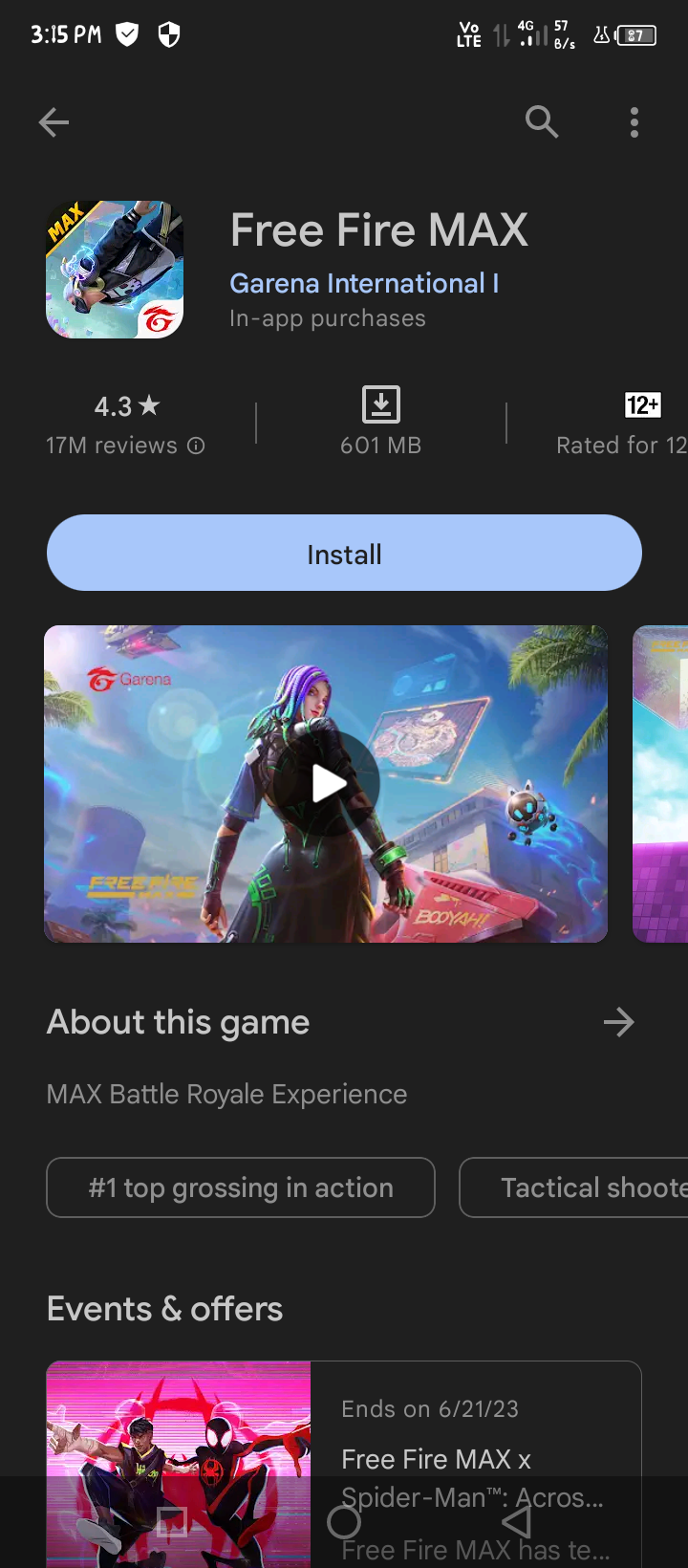 Ffree fire max not installed - Google Play Community